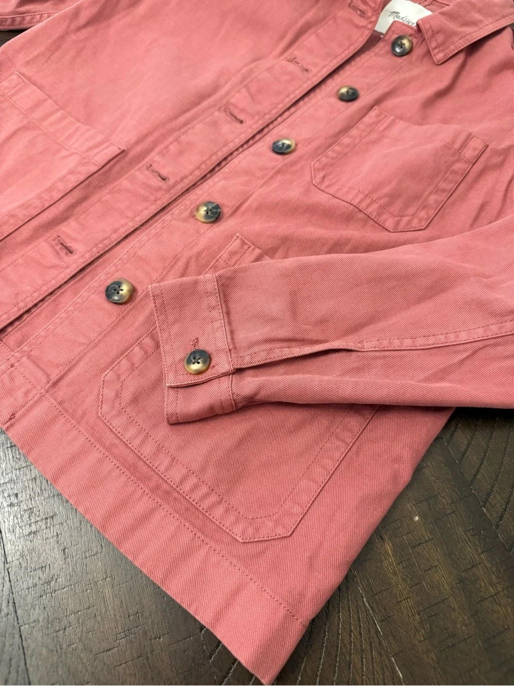Madewell Rose Coral Pink Ashwood Women’s Unconstructed Chore Coat Jacket SizeXS